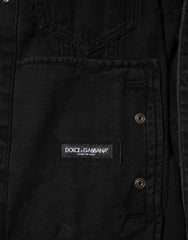 Dolce & Gabbana Black Cotton Stretch Denim Blouson Jacket