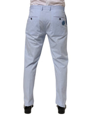 Dolce & Gabbana Light Blue Cotton Stretch Tapered Men Trouser Pants