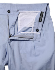 Dolce & Gabbana Light Blue Cotton Stretch Tapered Men Trouser Pants