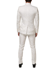 Dolce & Gabbana White Brocade 2 Piece MARTINI Formal Suit