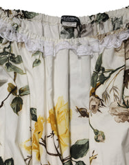Dolce & Gabbana White Floral Lace Off Shoulder Mini Dress