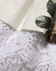 Dolce & Gabbana White Floral Lace Off Shoulder Mini Dress