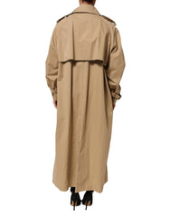 Dolce & Gabbana Khaki Double Breasted Trench Coat Jacket