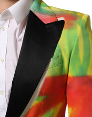 Dolce & Gabbana Multicolor Graffiti SICILIA 1 Button Men Suit Blazer