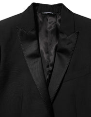 Dolce & Gabbana Black Wool MARTINI 2 Button Men Suit Blazer