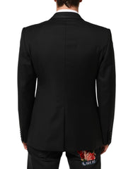 Dolce & Gabbana Black Wool 1 Button Suit Jacket Men Blazer