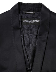 Dolce & Gabbana Black Cotton 1 Button Suit Jacket Blazer