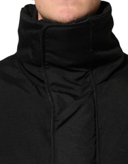 Dolce & Gabbana Black Nylon Puffer Men Full Zip Jacket