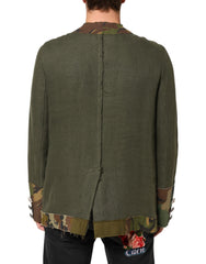 Dolce & Gabbana Brown Camouflage Linen Button Down Jacket