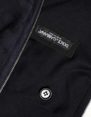 Dolce & Gabbana Black Leather Full Zip Hooded Blouson Jacket