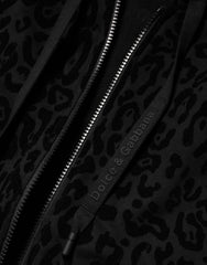 Dolce & Gabbana Black Cotton Hooded Full Zip Bomber Jacket