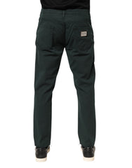 Dolce & Gabbana Green Cotton Stretch Men Loose Denim Jeans