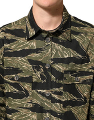 Dolce & Gabbana Multicolor Camouflage Cotton Casual Shirt