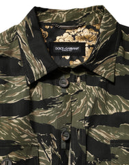 Dolce & Gabbana Multicolor Camouflage Cotton Casual Shirt