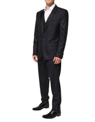Dolce & Gabbana Black MARTINI 2 Buttons Suit 3 Piece Suit