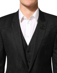 Dolce & Gabbana Black MARTINI 2 Buttons Suit 3 Piece Suit