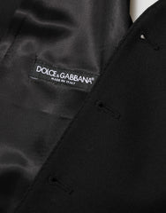 Dolce & Gabbana Black Wool Dress Formal Men Waistcoat Vest