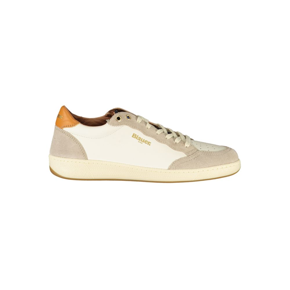 Blauer White Polyester Sneaker