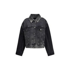 PINKO Gray Cotton Denim Jacket