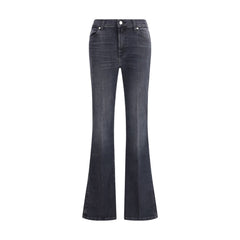 7FOR Black Cotton Bootcut Jeans