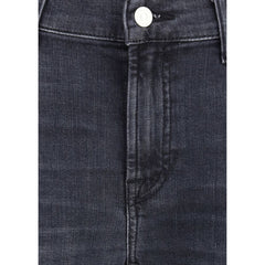7FOR Black Cotton Bootcut Jeans