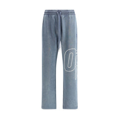 Off-White Blue Cotton Joggers (Workout Pants)