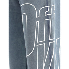 Off-White Blue Cotton Joggers (Workout Pants)