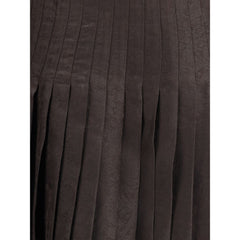 Burberry Brown Silk Midi Skirt