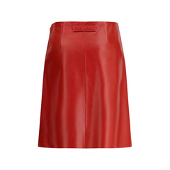 Miu Miu Red Lamb Ovis Aries Aries Long Skirt