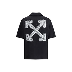 Off-White Black Cotton Pattern Shirt