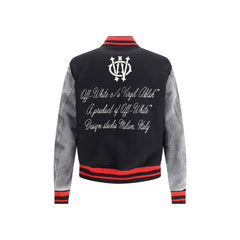 Off-White Black Fleece Wool Jackets And Coat