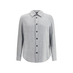ZEGNA Gray Cashmere Dress Shirt