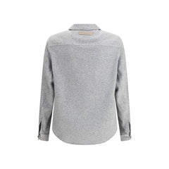 ZEGNA Gray Cashmere Dress Shirt