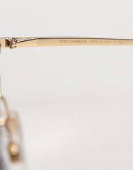 Dolce & Gabbana DG2228 Gold Plated Round Lenses Shades Eyewear Sunglasses