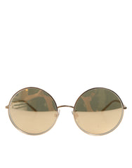 Dolce & Gabbana DG2215K Gold Plated Round Lenses Shade Eyewear Sunglasses