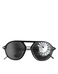 Dolce & Gabbana DG4343F Black Acetate Frame Pilot Shades Sunglasses