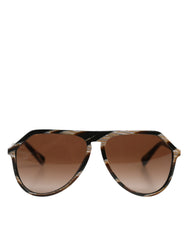 Dolce & Gabbana Brown Full Rim Acetate Pilot Eyewear Sunglasses