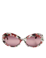 Dolce & Gabbana Floral Printed Acetate Oval Eyewear Sunglasses