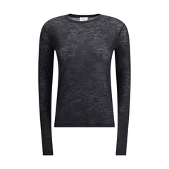 Saint Laurent Black Cashmere Long Sleeve T-Shirt