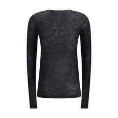 Saint Laurent Black Cashmere Long Sleeve T-Shirt