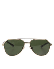 Dolce & Gabbana DG2125 Silver Frame Aviator Shades Eyewear Sunglasses