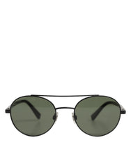 Dolce & Gabbana Matte Black Steel Frame Gray Lens Sunglasses