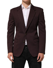 Dolce & Gabbana Maroon Cotton 2 Buttons Suit Jacket Blazer