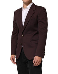 Dolce & Gabbana Maroon Cotton 2 Buttons Suit Jacket Blazer