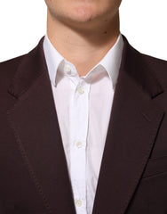 Dolce & Gabbana Maroon Cotton 2 Buttons Suit Jacket Blazer