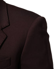 Dolce & Gabbana Maroon Cotton 2 Buttons Suit Jacket Blazer