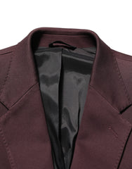 Dolce & Gabbana Maroon Cotton 2 Buttons Suit Jacket Blazer