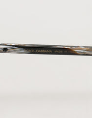 Dolce & Gabbana Modified Aviator Striped Brown Acetate Gradient Sunglasses