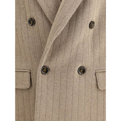Lardini Brown Fleece Wool Jackets And Coat