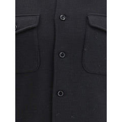 Lardini Black Fleece Wool Coat